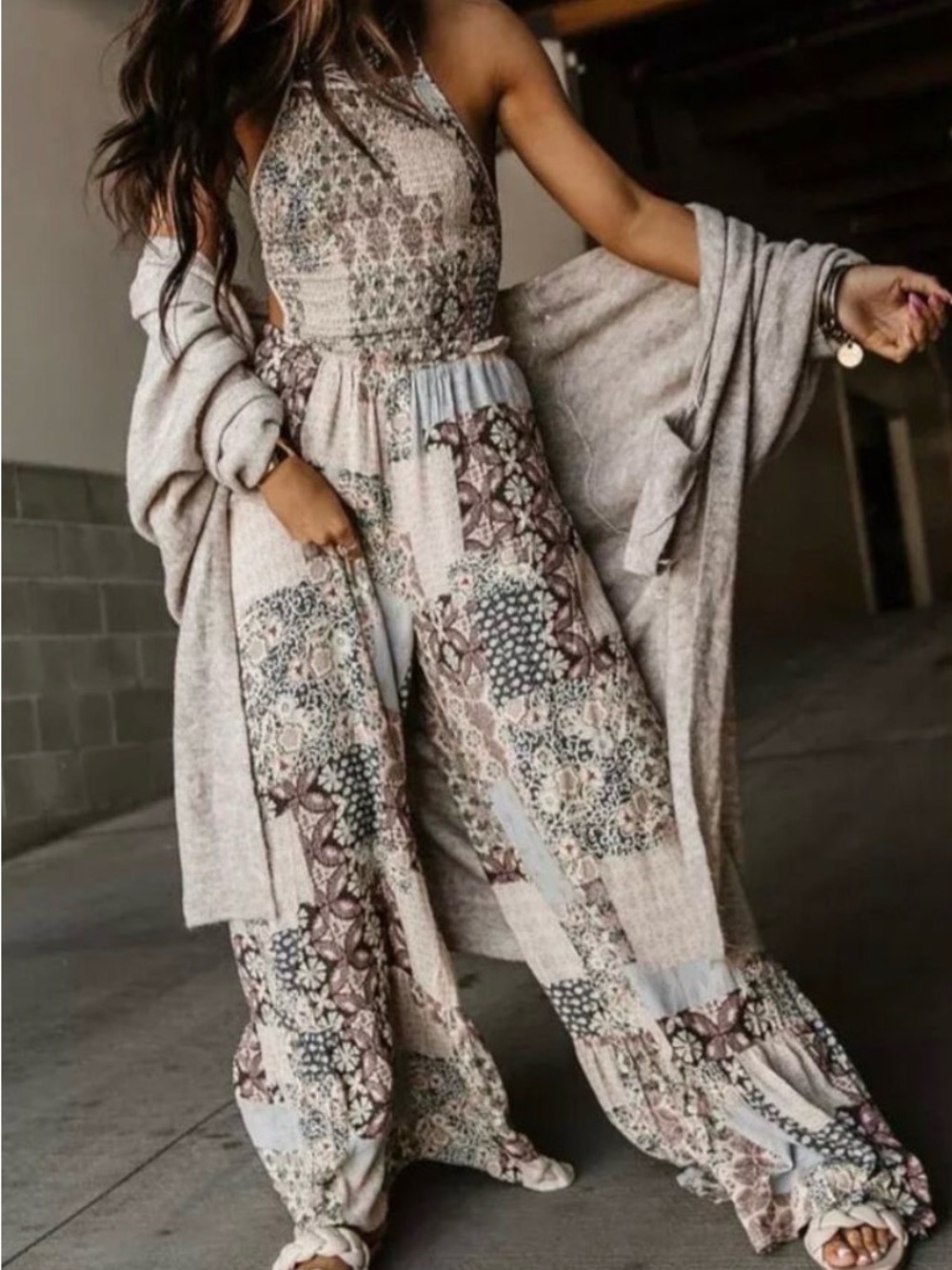 ILLA ILLA Multi-Print Wide Leg Jumpsuit